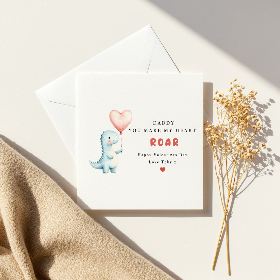 Personalised Daddy You Make My Heart Roar Valentine&