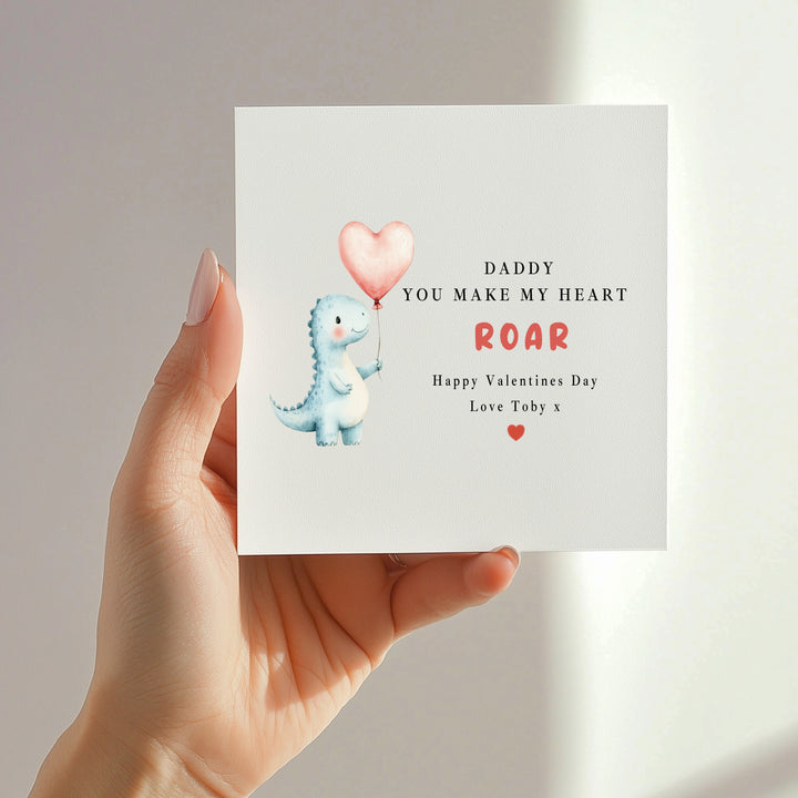 Personalised Daddy You Make My Heart Roar Valentine&