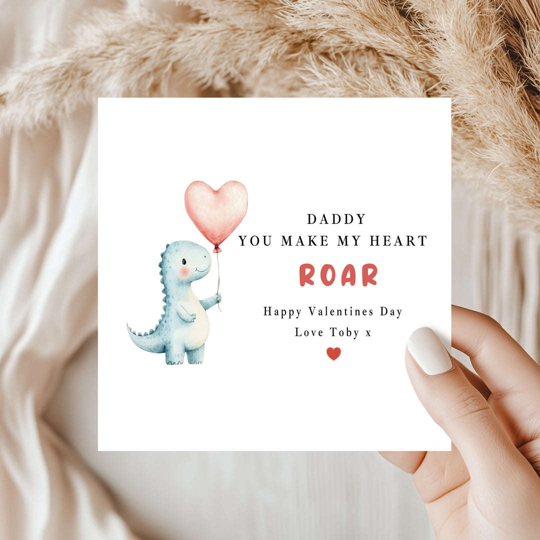 Personalised Daddy You Make My Heart Roar Valentine&
