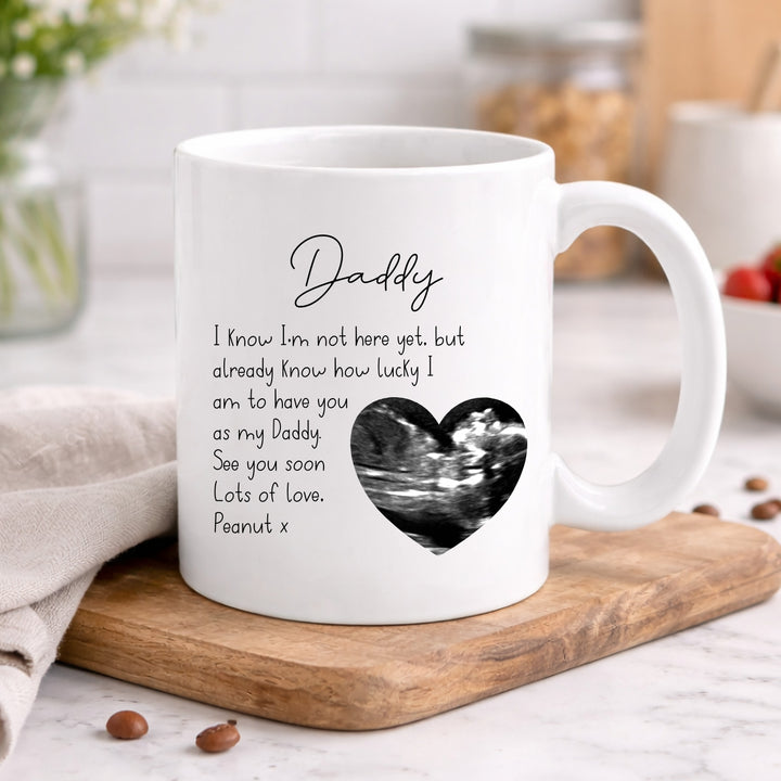 Personalised Photo Baby Scan Happy Father's Day Mug