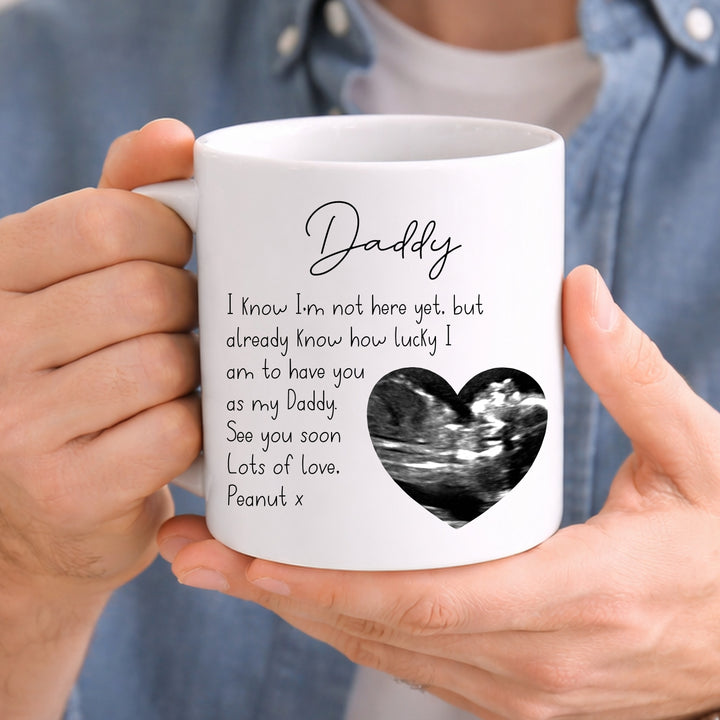 Personalised Photo Baby Scan Happy Father's Day Mug