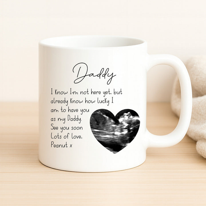 Personalised Photo Baby Scan Happy Father's Day Mug
