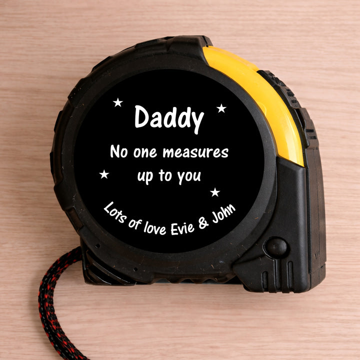 Personalised Black Stars No One Measures Up To You Tape Measure