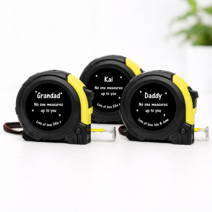 Personalised Black Stars No One Measures Up To You Tape Measure