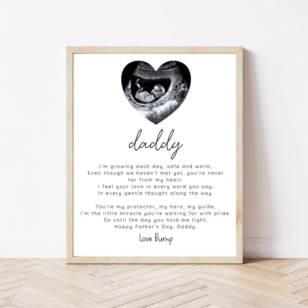 Personalised Baby Scan Happy Father's Day Poster