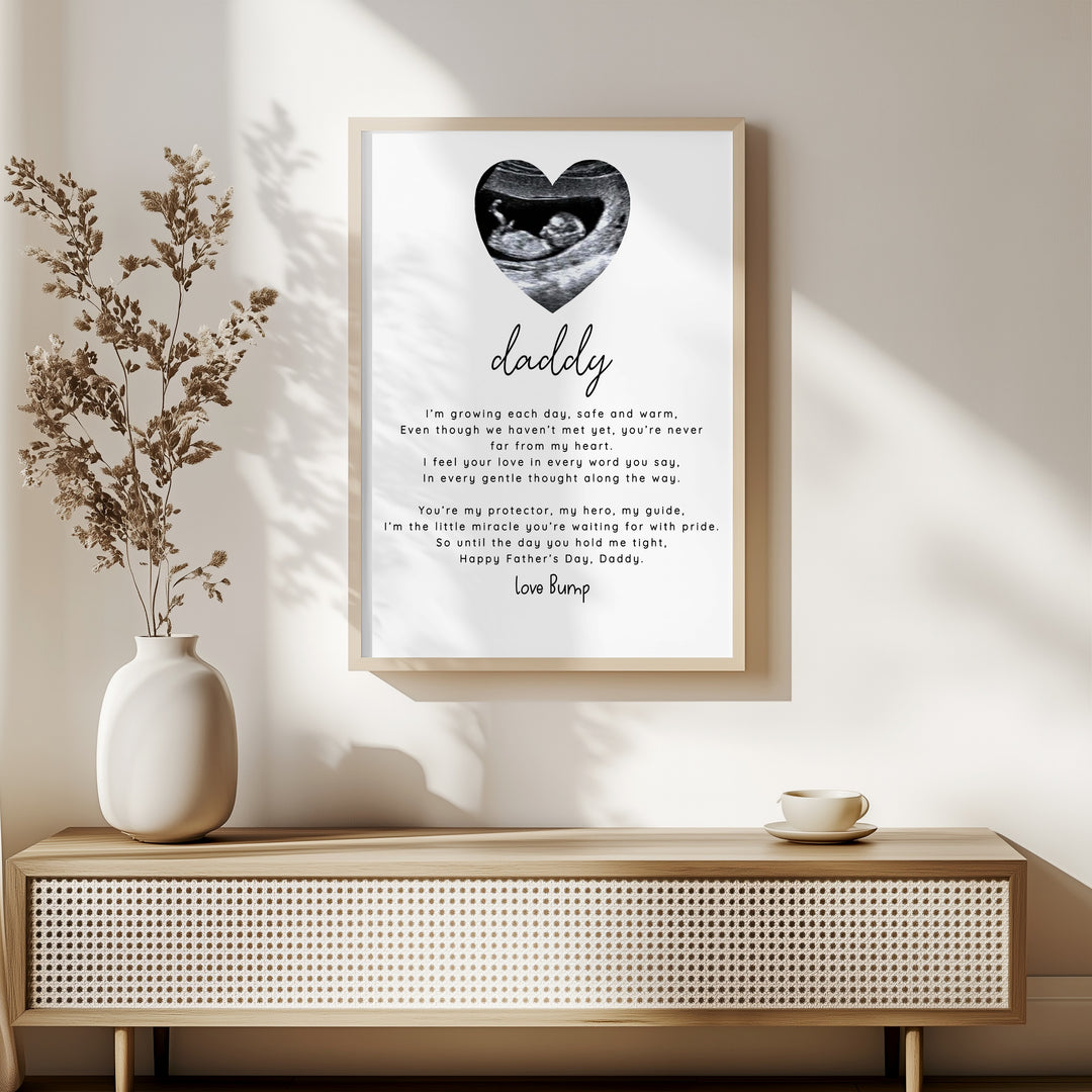 Personalised Baby Scan Happy Father's Day Poster