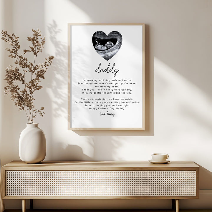 Personalised Baby Scan Happy Father's Day Poster