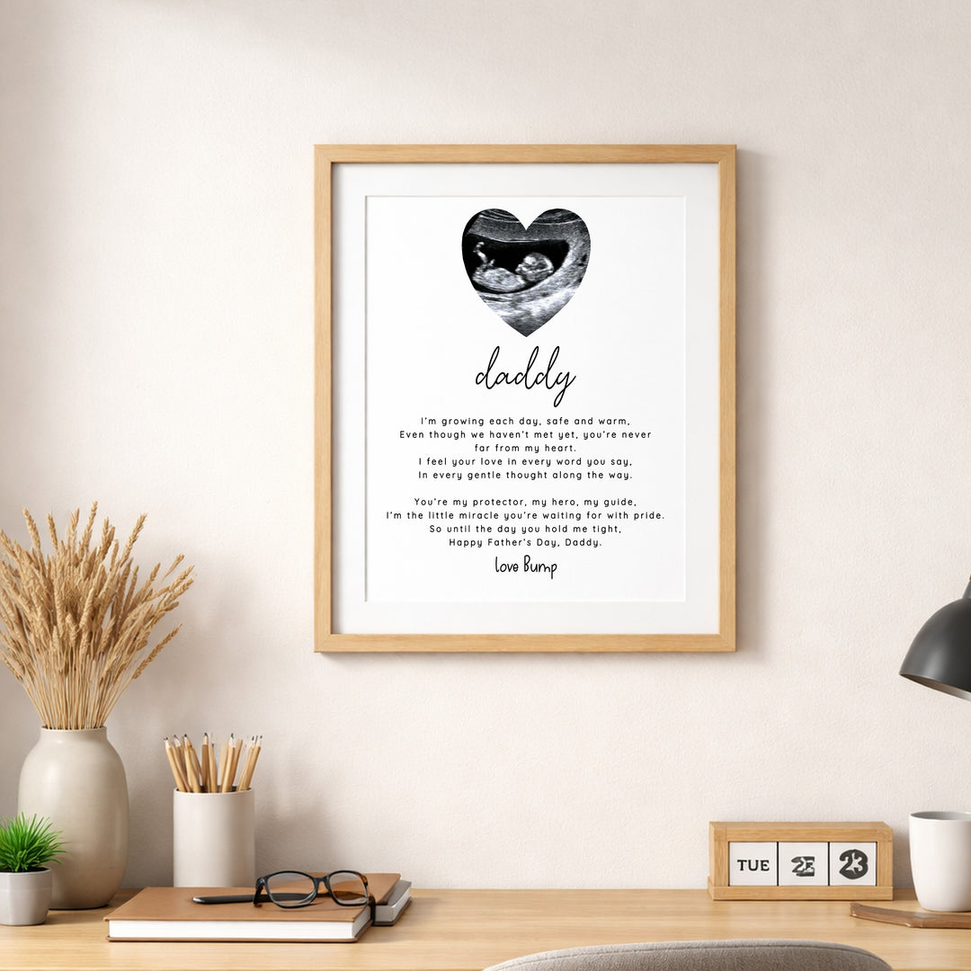 Personalised Baby Scan Happy Father's Day Poster