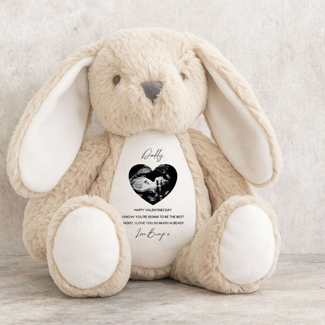 Personalised Love Bump Baby Scan Happy Valentine's Day Soft Toy