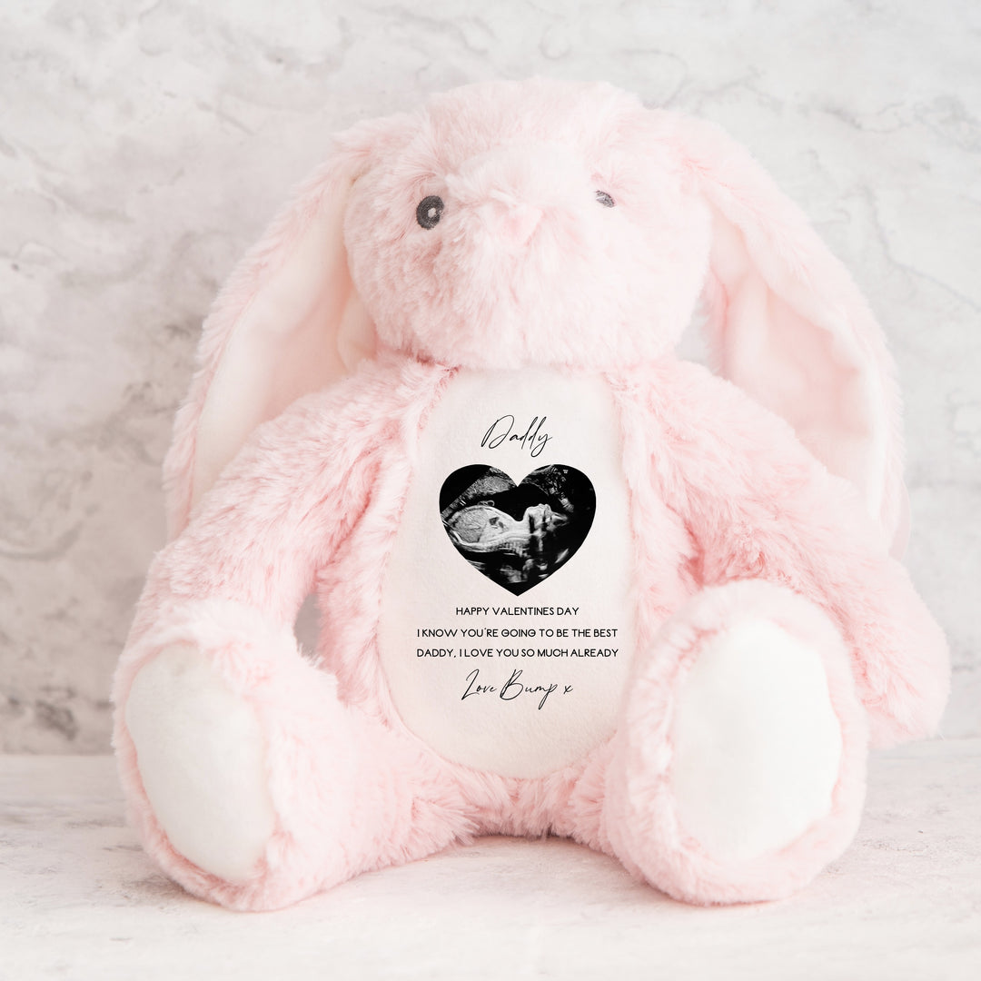 Personalised Love Bump Baby Scan Happy Valentine's Day Soft Toy