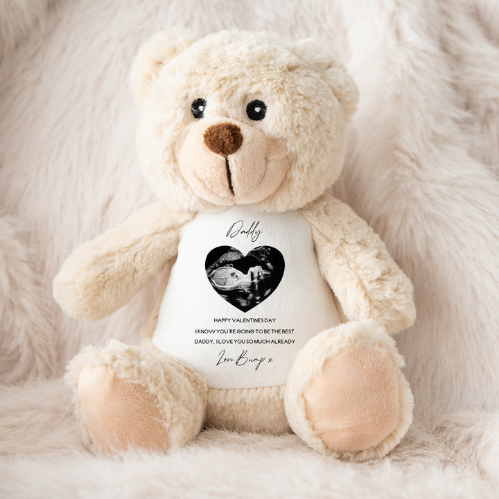 Personalised Love Bump Baby Scan Happy Valentine's Day Soft Toy