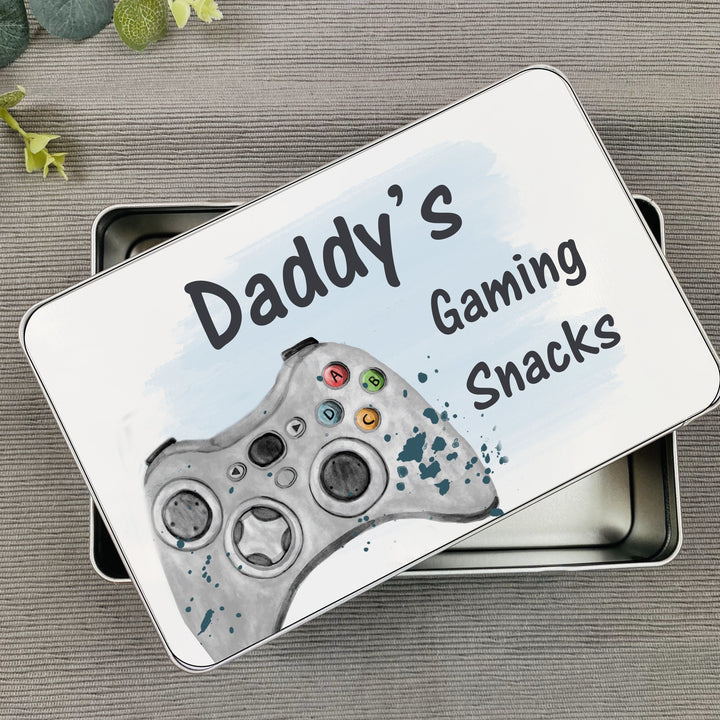 Personalised Daddy's Gaming Snacks Tin