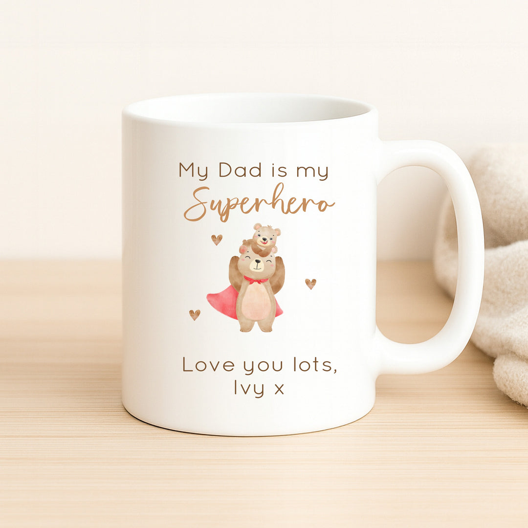 Personalised Daddy Is My Superhero Father's Day Mug