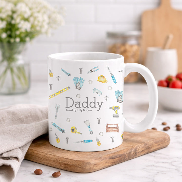 Personalised This Daddy Is Loved By Tools Mug