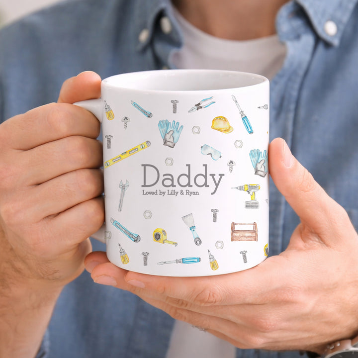 Personalised This Daddy Is Loved By Tools Mug