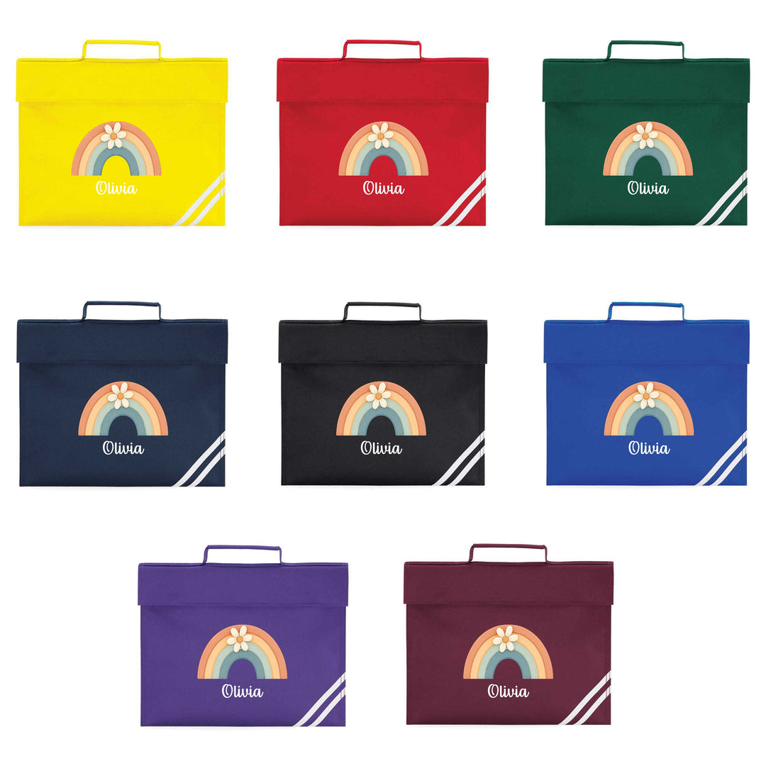 Personalised Daisy Rainbow Bookbag