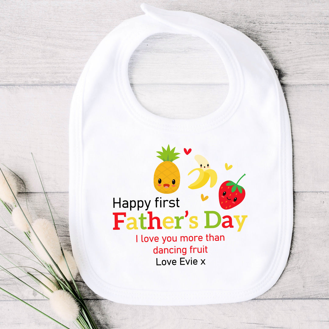 Personalised Dancing Fruit First Father's Day Babygrow/Vest