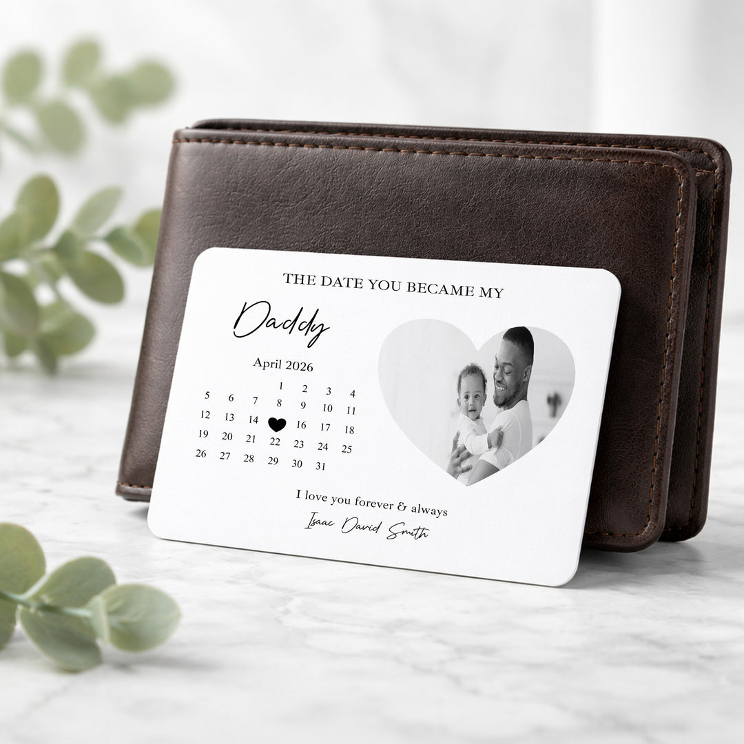Personalised Photo The Date You Became My Daddy Wallet Card