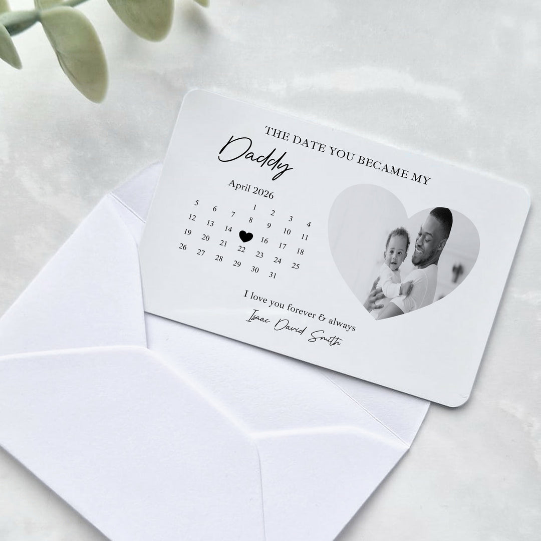 Personalised Photo The Date You Became My Daddy Wallet Card