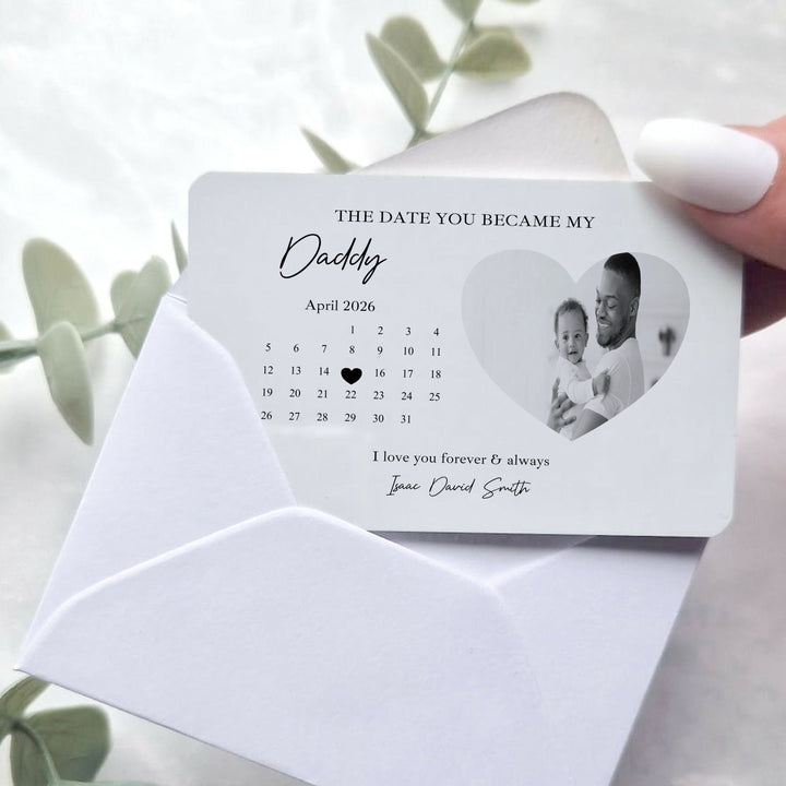 Personalised Photo The Date You Became My Daddy Wallet Card