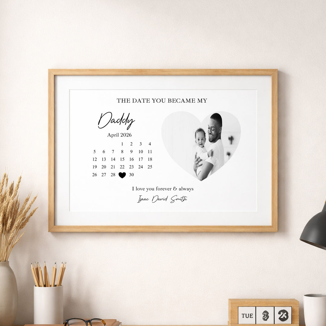 Personalised The Date You Became My Daddy Poster