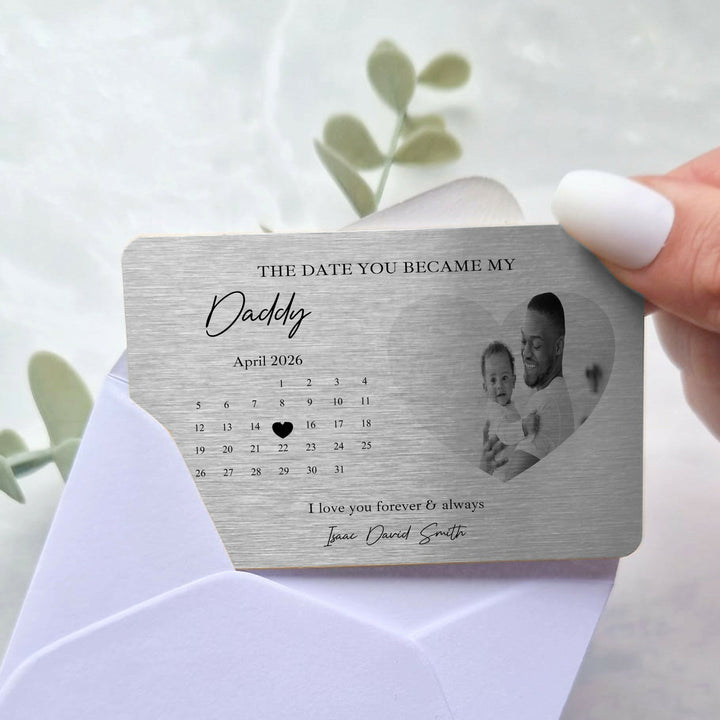 Personalised Photo The Date You Became My Daddy Wallet Card