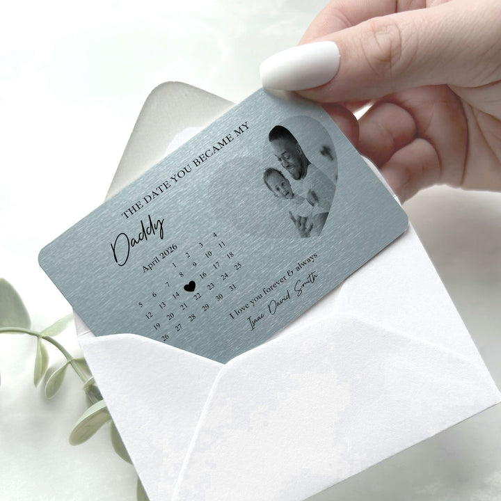 Personalised Photo The Date You Became My Daddy Wallet Card