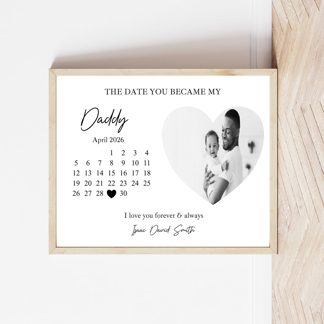 Personalised The Date You Became My Daddy Poster