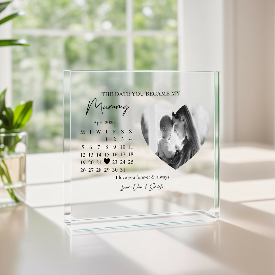 Personalised The Date You Became My Mummy Photo Acrylic Block