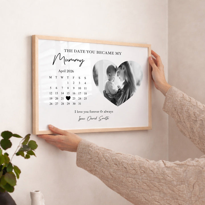 Personalised The Date You Became My Mummy Mother's Day Poster