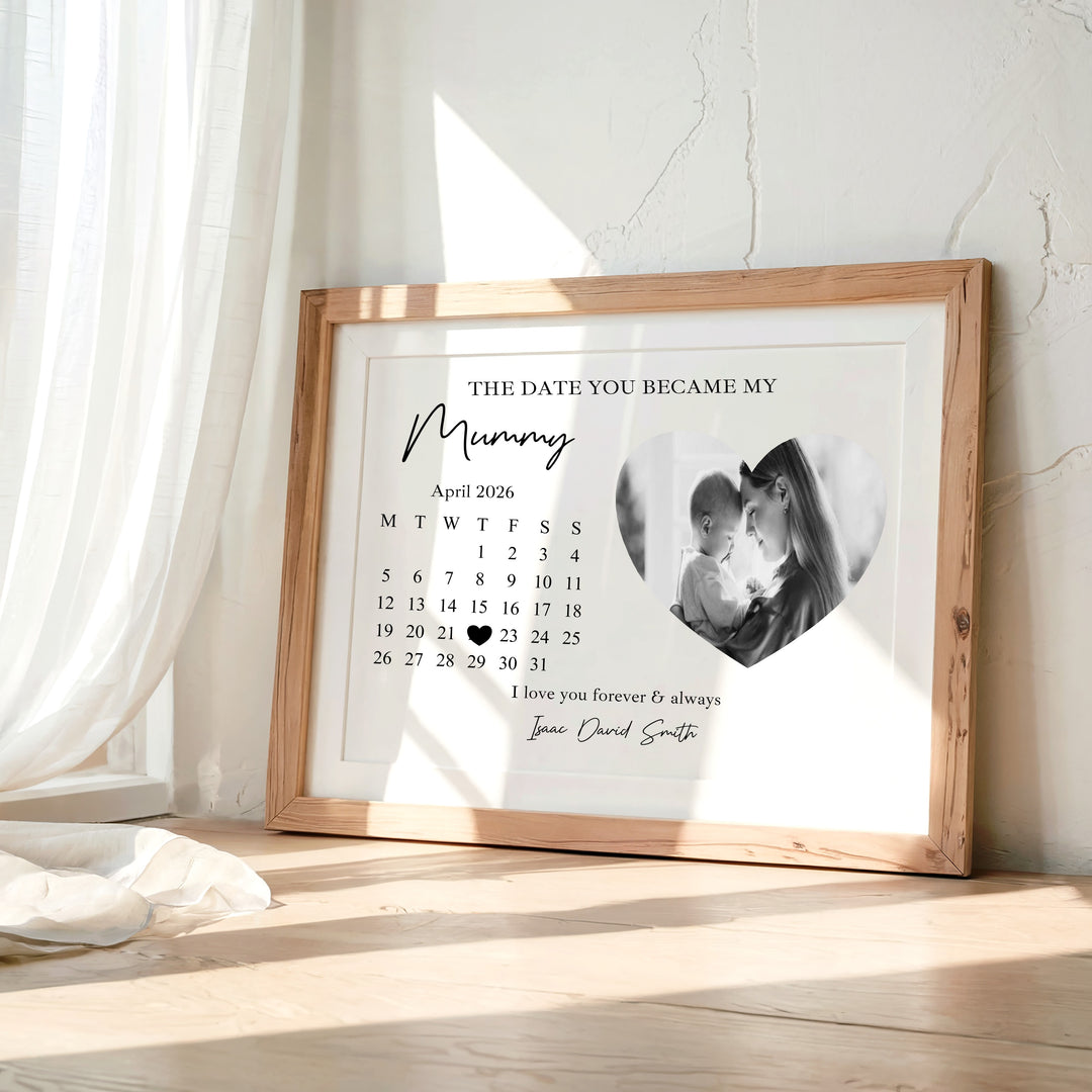 Personalised The Date You Became My Mummy Mother's Day Poster