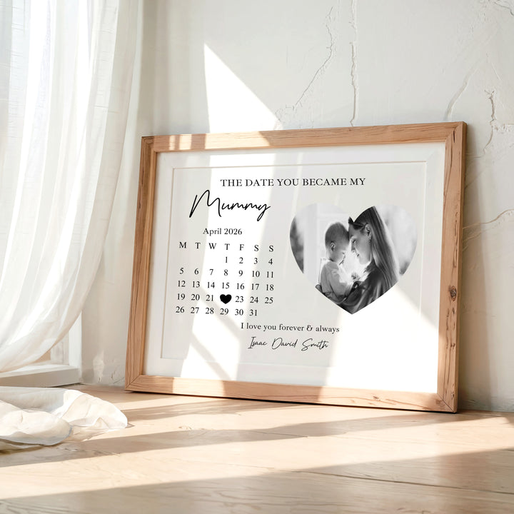 Personalised The Date You Became My Mummy Mother's Day Poster