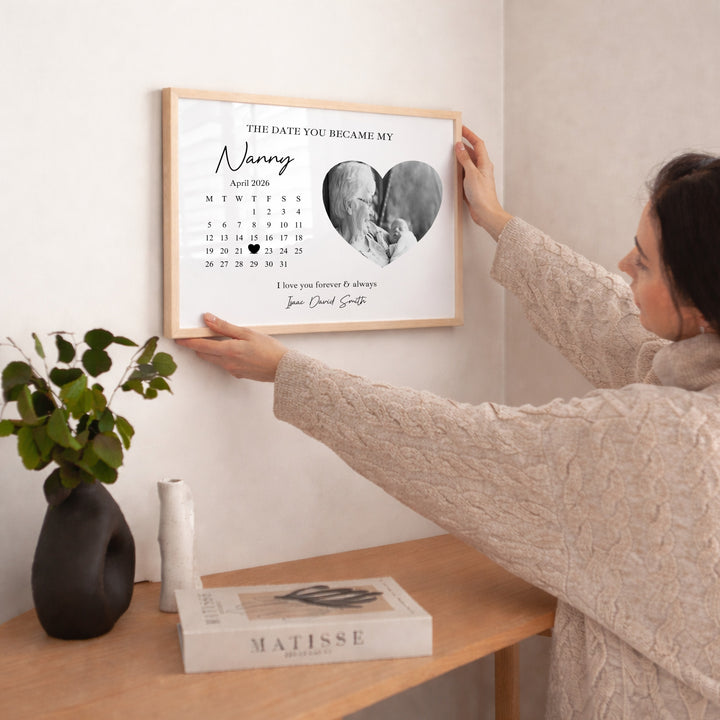 Personalised The Date You Became My Nanny Mother's Day Poster