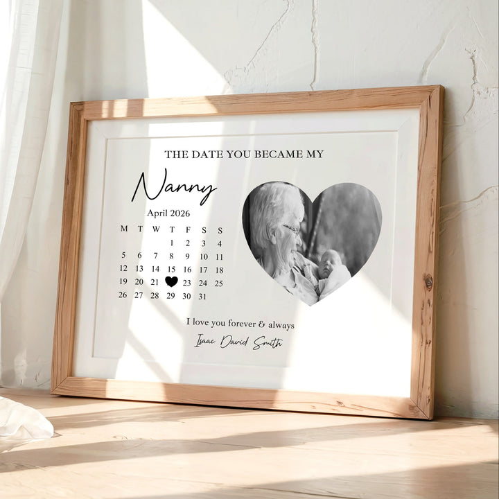 Personalised The Date You Became My Nanny Mother's Day Poster