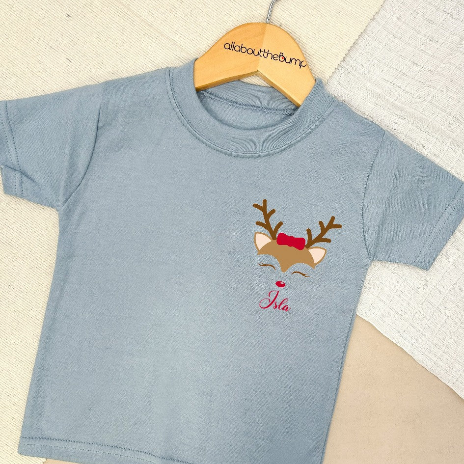 Personalised Reindeer Kids T-shirt