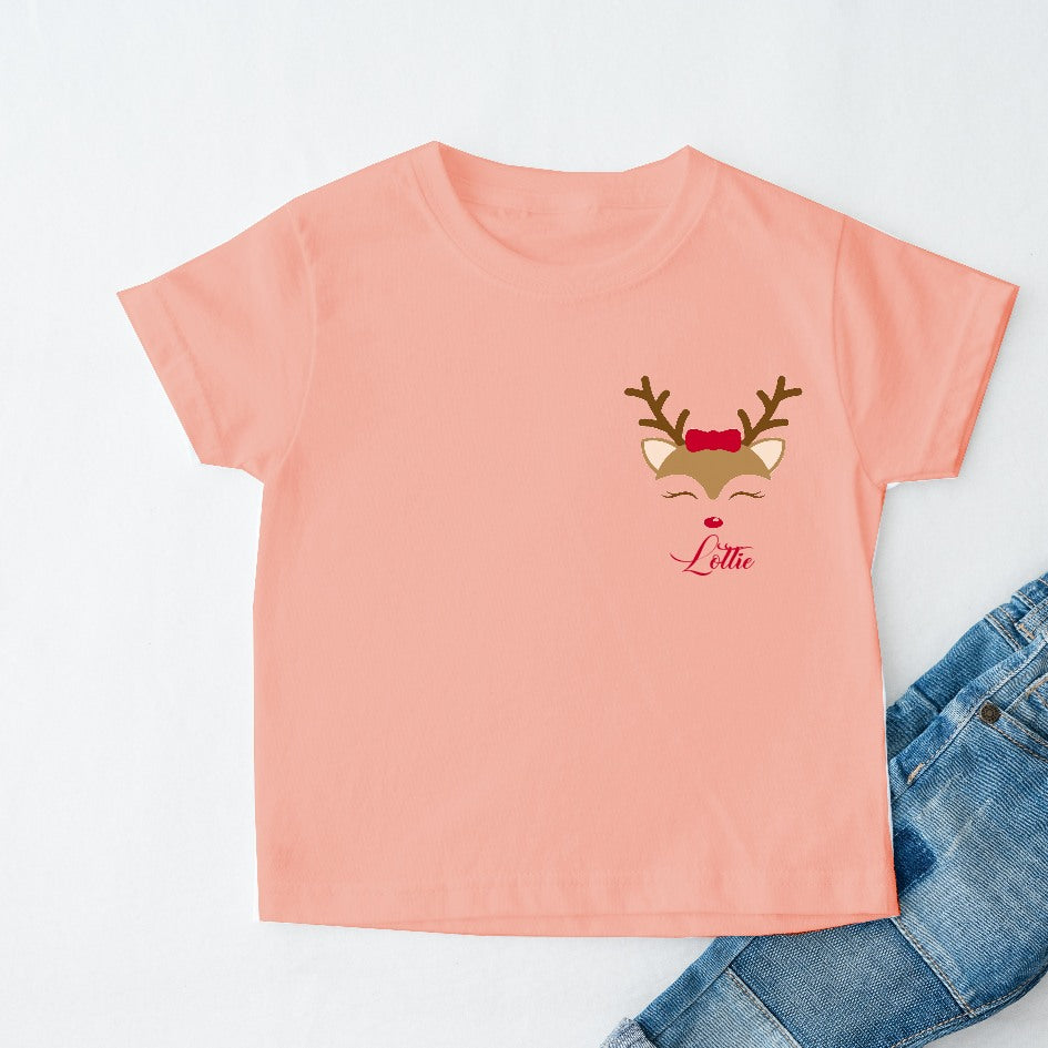 Personalised Reindeer Kids T-shirt