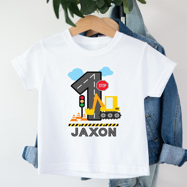 Personalised Digger Boys Birthday Vest/T-shirt