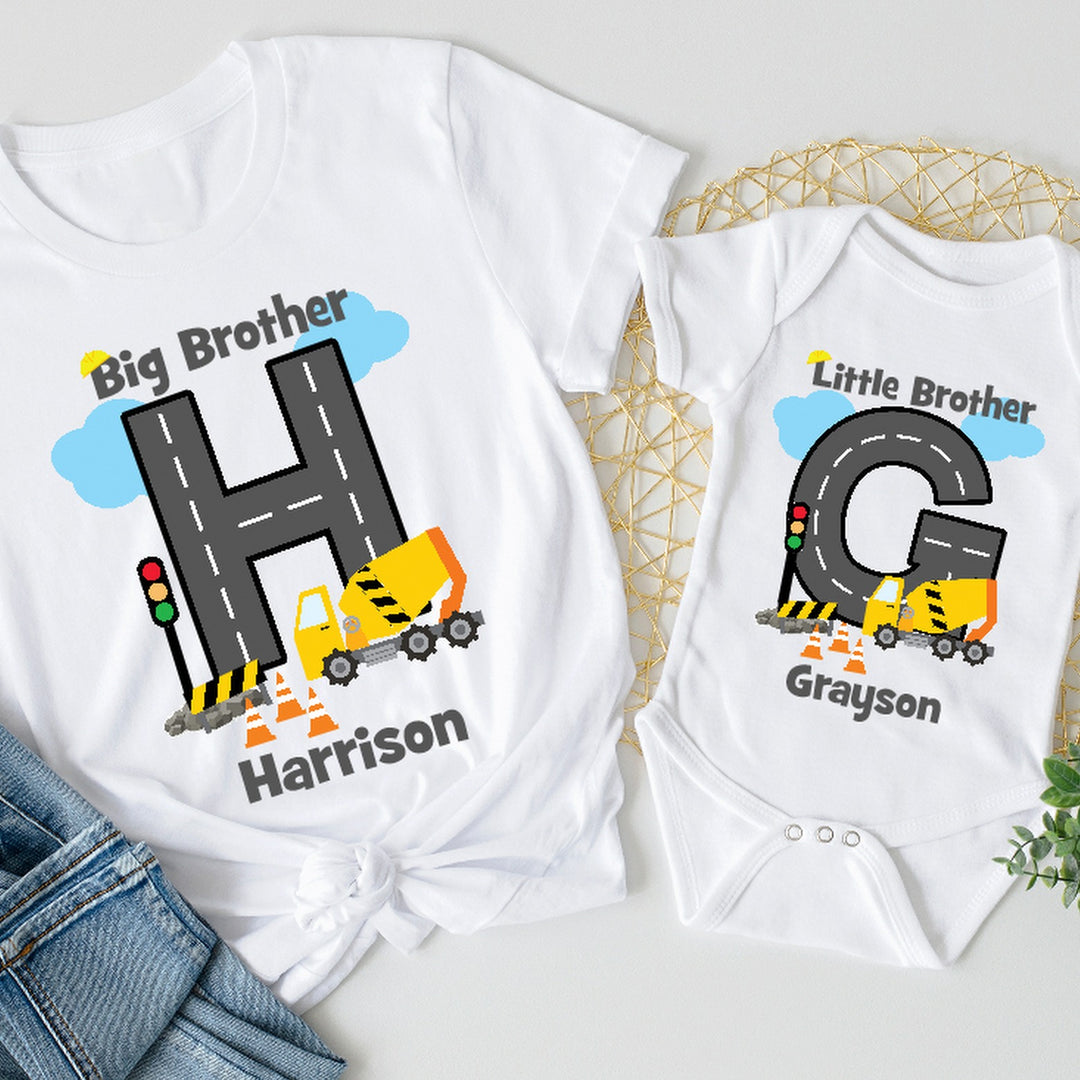 Little Brother Big Brother Digger Set Matching Sibling Outfits