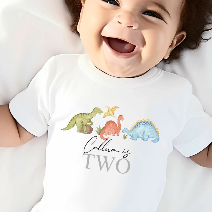 Personalised Dinosaur Birthday T-shirt/Vest