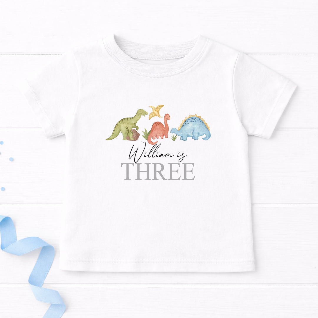 Personalised Dinosaur Any Age Birthday T-shirt