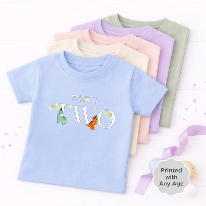 Personalised Dino Party Any Age Birthday T-shirt