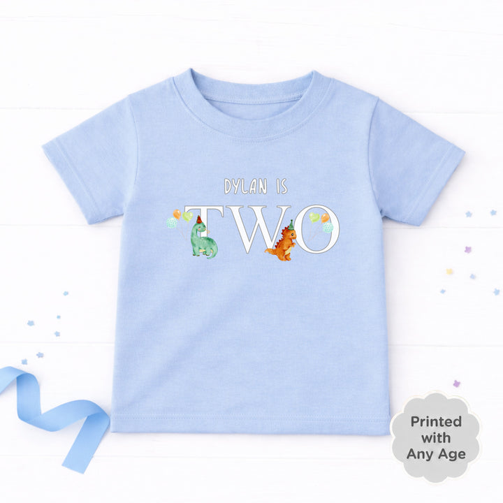 Personalised Dino Party Any Age Birthday T-shirt
