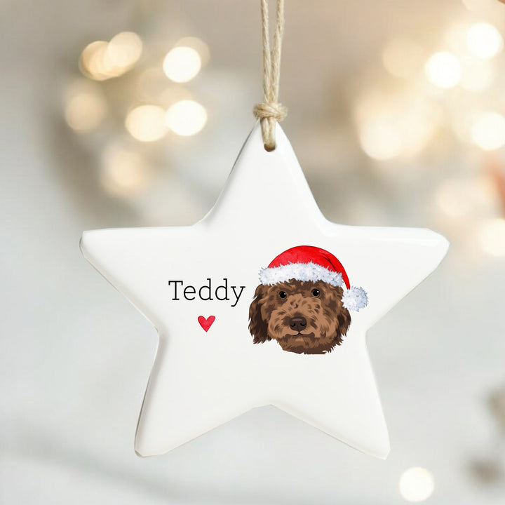 Personalised Dog Graphic Star Bauble