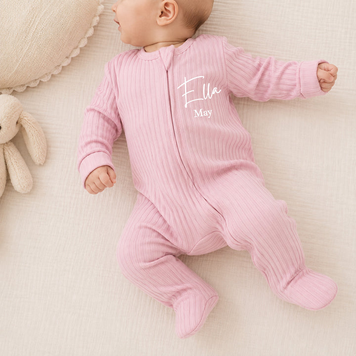 Personalised Double Name Ribbed Coming Home Outfits