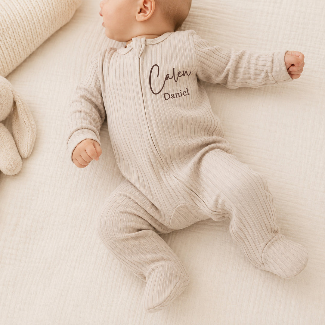 Personalised Double Name Ribbed Coming Home Outfits