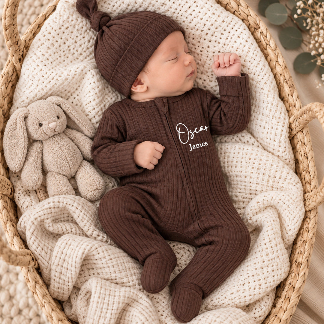 Personalised Double Name Ribbed Coming Home Outfits