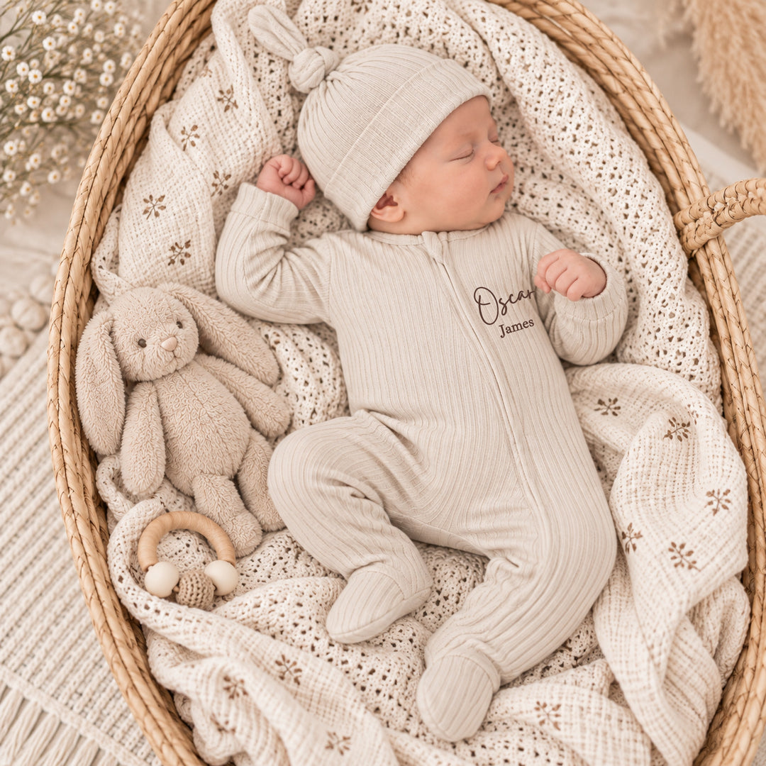 Personalised Double Name Ribbed Coming Home Outfits