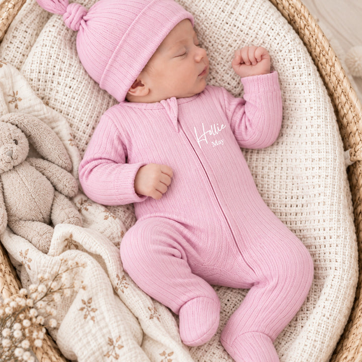 Personalised Double Name Ribbed Coming Home Outfits