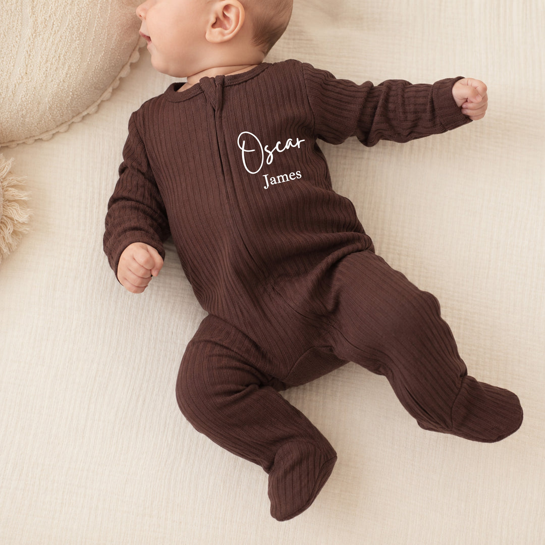 Personalised Double Name Ribbed Coming Home Outfits