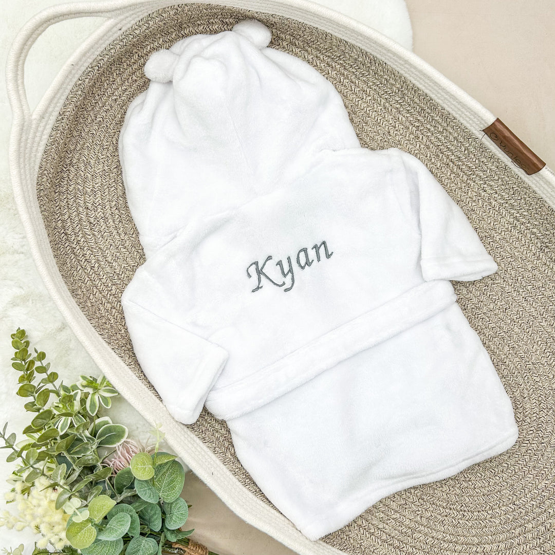 Personalised Embroidered Toddler Dressing Gown With Optional Comforter